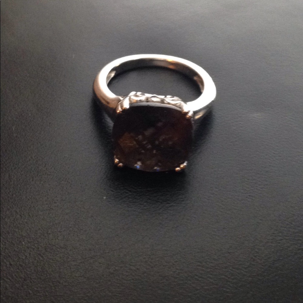 Smoky quartz cocktail ring.